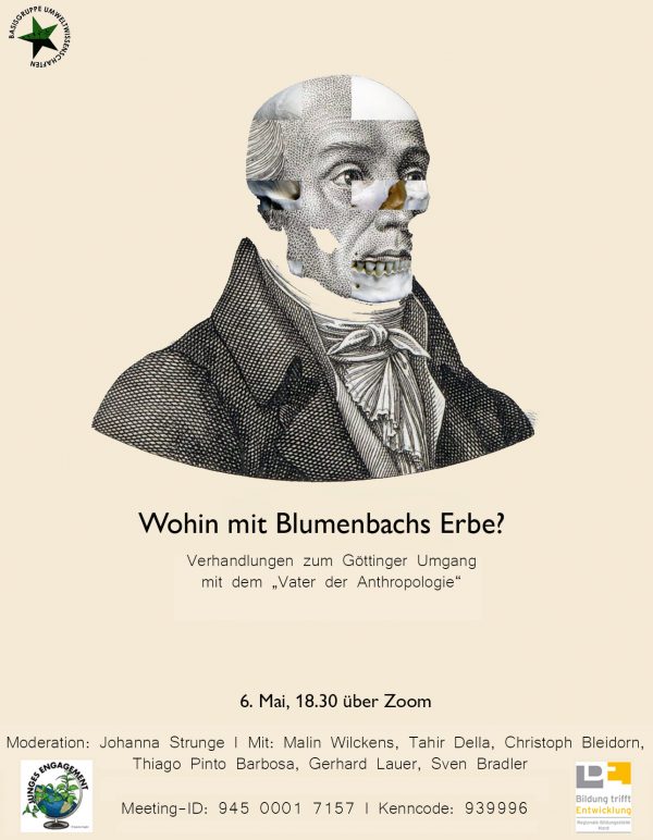 6. Mai 2021: Online-Podiumsdiskussion "Wohin mit Blumenbachs Erbe?" / Online panel discussion (in German) "What next for Blumenbach’s legacy?"